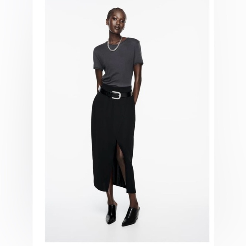 Zara midi pencil skirt w/ slit